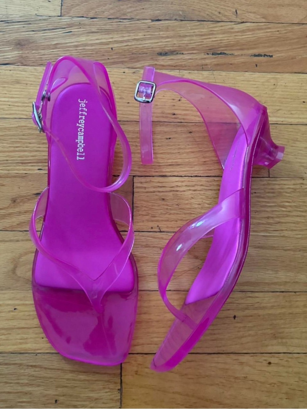 Jeffrey Campbell Hot Pink Jelly Ankle-Strap Sandals